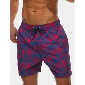 Drawstring Parrots Leaves Print Beach Shorts - 3xl