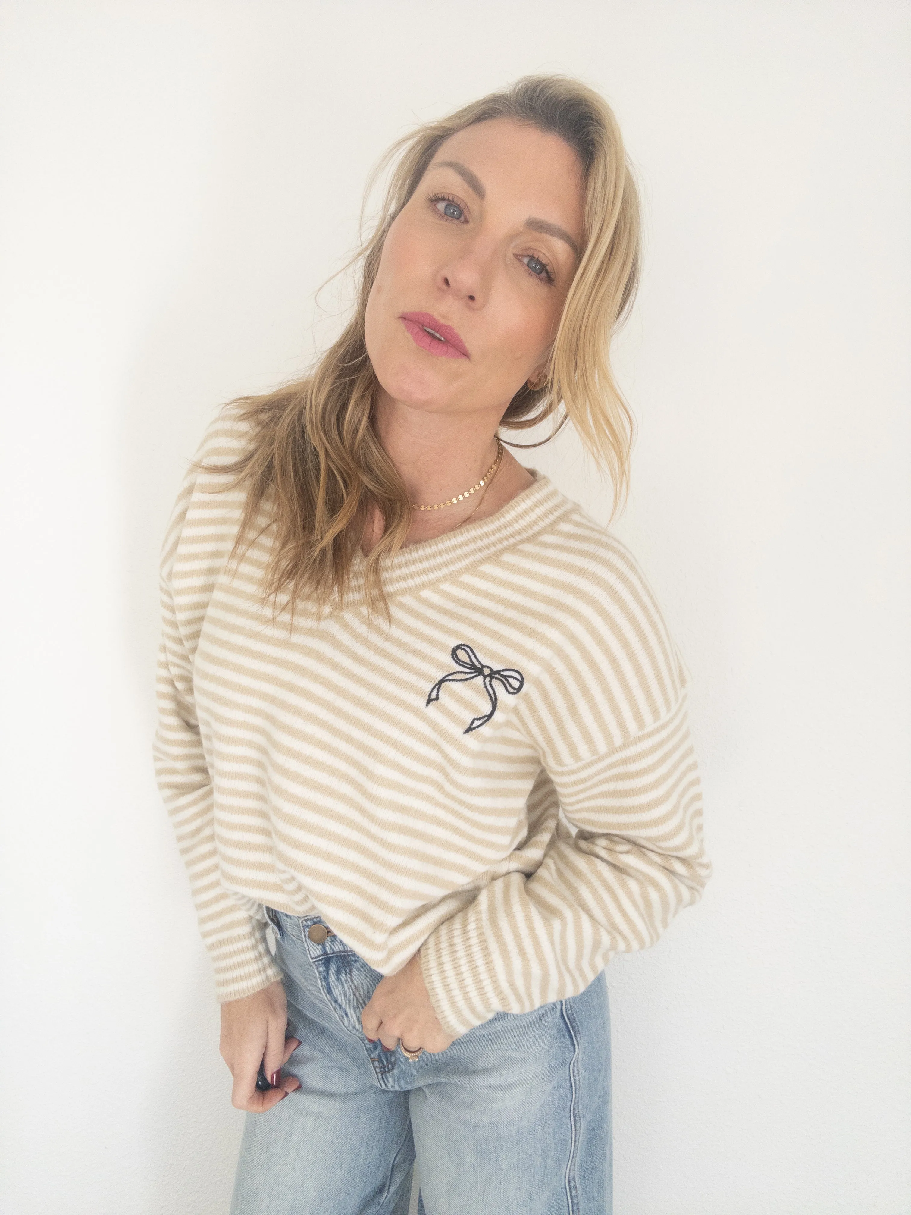 Eggnog Latte Bow Sweater