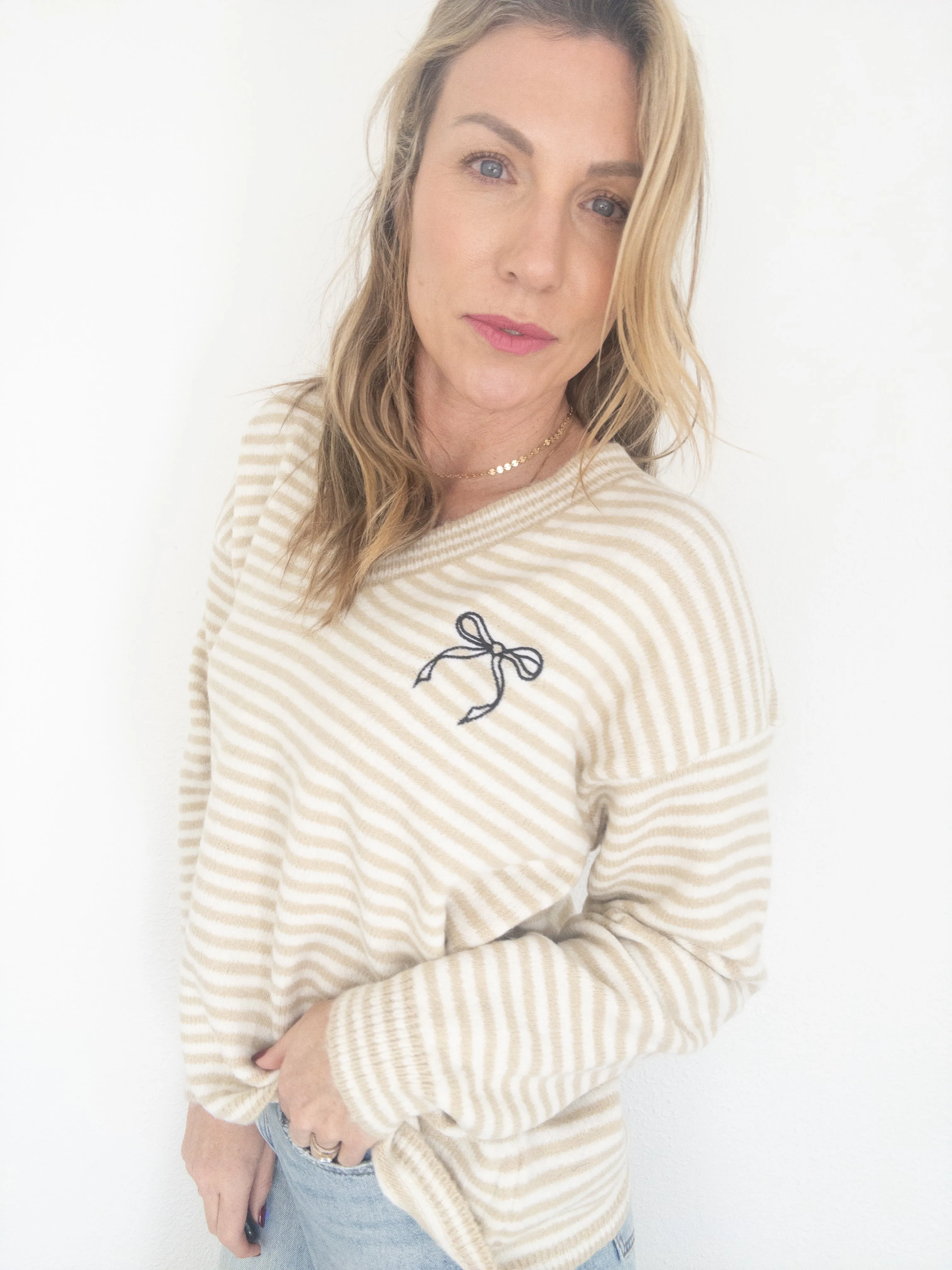 Eggnog Latte Bow Sweater