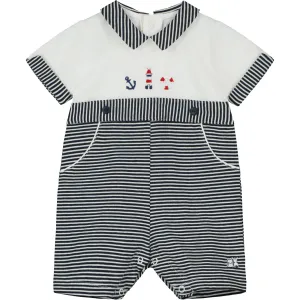 Finch Navy Nautical Boys Romper