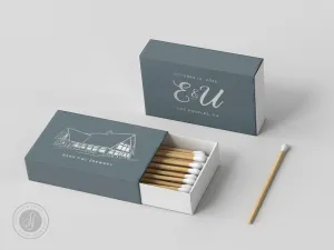 Foiled Wedding Matchboxes #15 - Custom Venue Wedding Matches, Matchbox, Wedding Match Favors, Match Boxes, Candle Matches, Bridal Favors