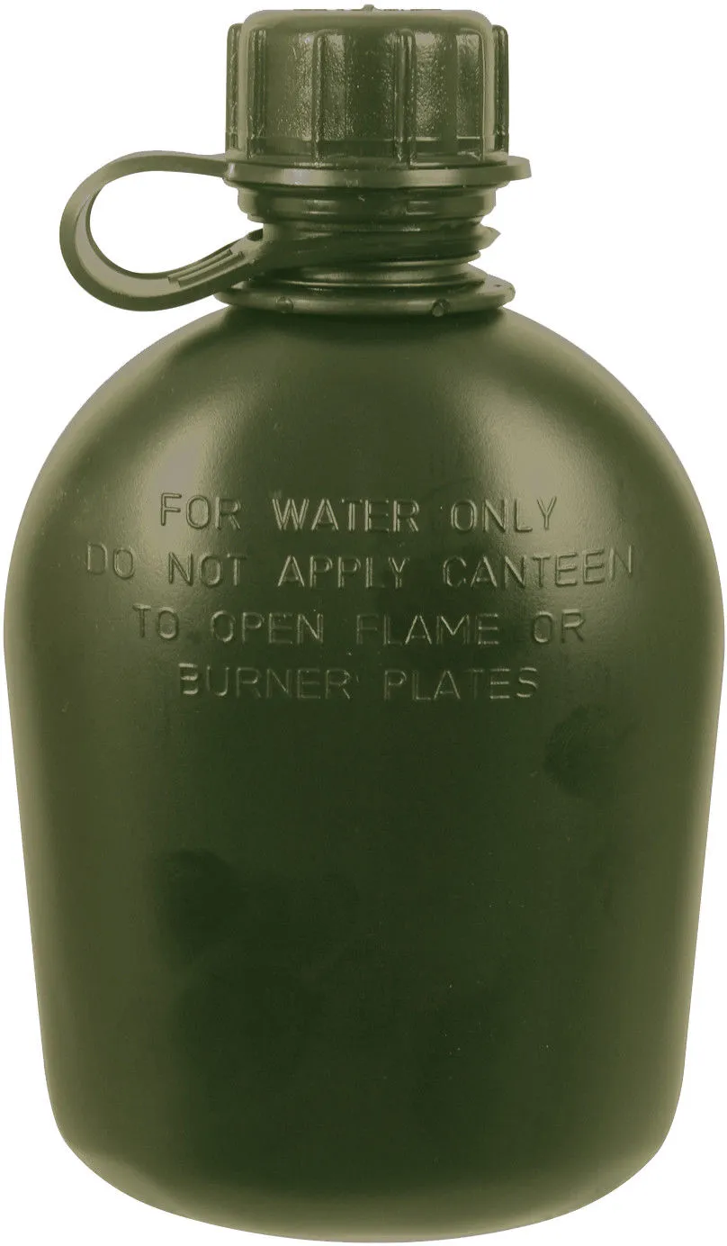 GI Official US Army Military Mil Spec 3 Piece 1 Quart Canteen with Belt Clip