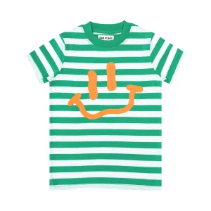 Green Striped Smile Tee