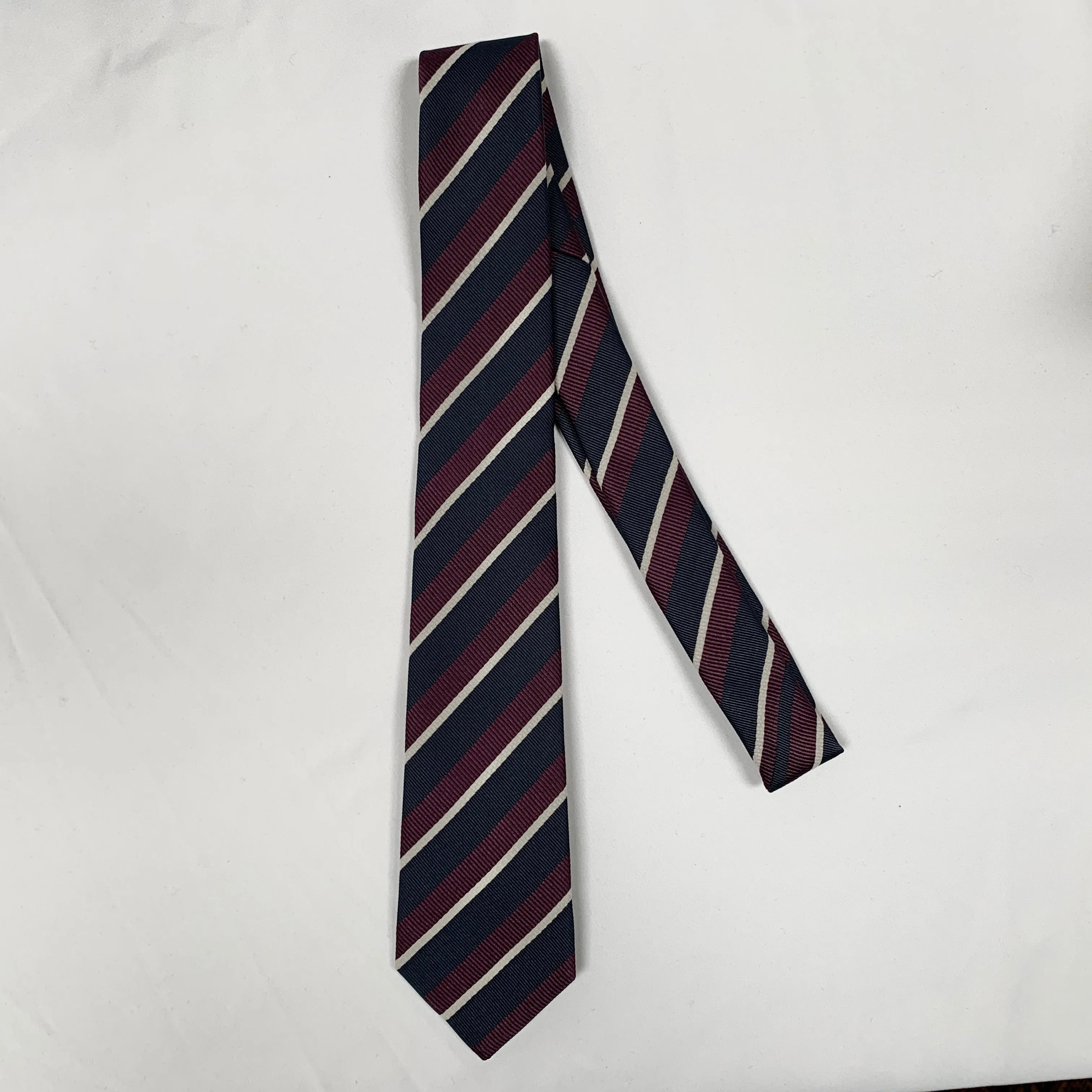 Gucci Striped Pimentone Neck Tie in Midnight Blue and Purple