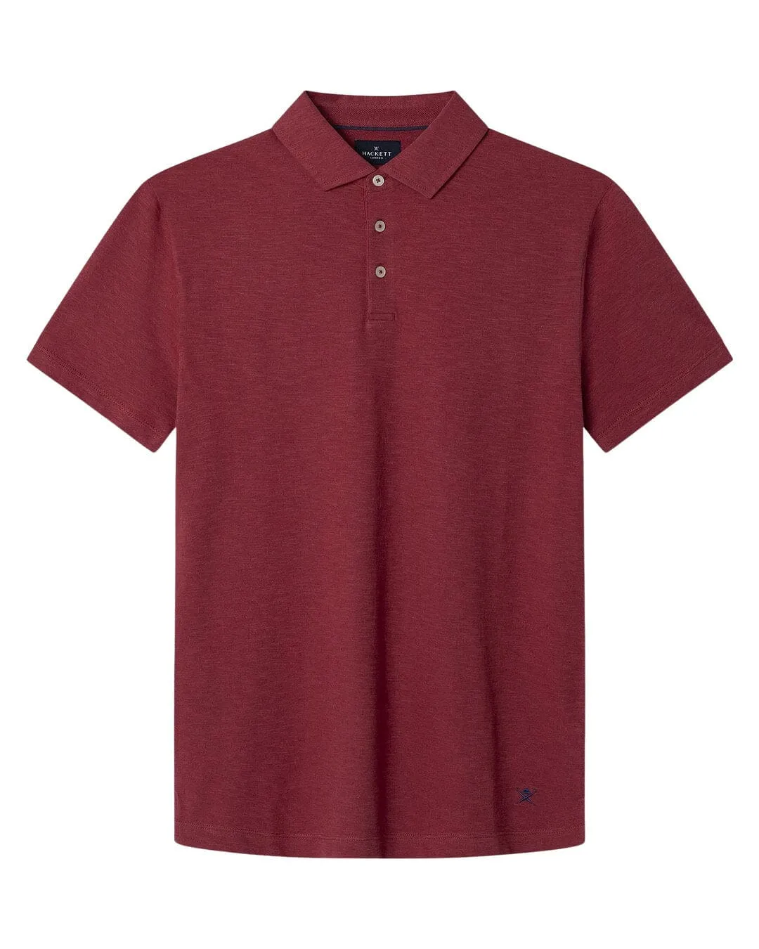 Hackett Cranberry Pink Swim Palm Cotton Linen Polo