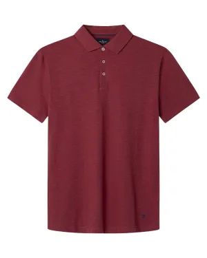 Hackett Cranberry Pink Swim Palm Cotton Linen Polo