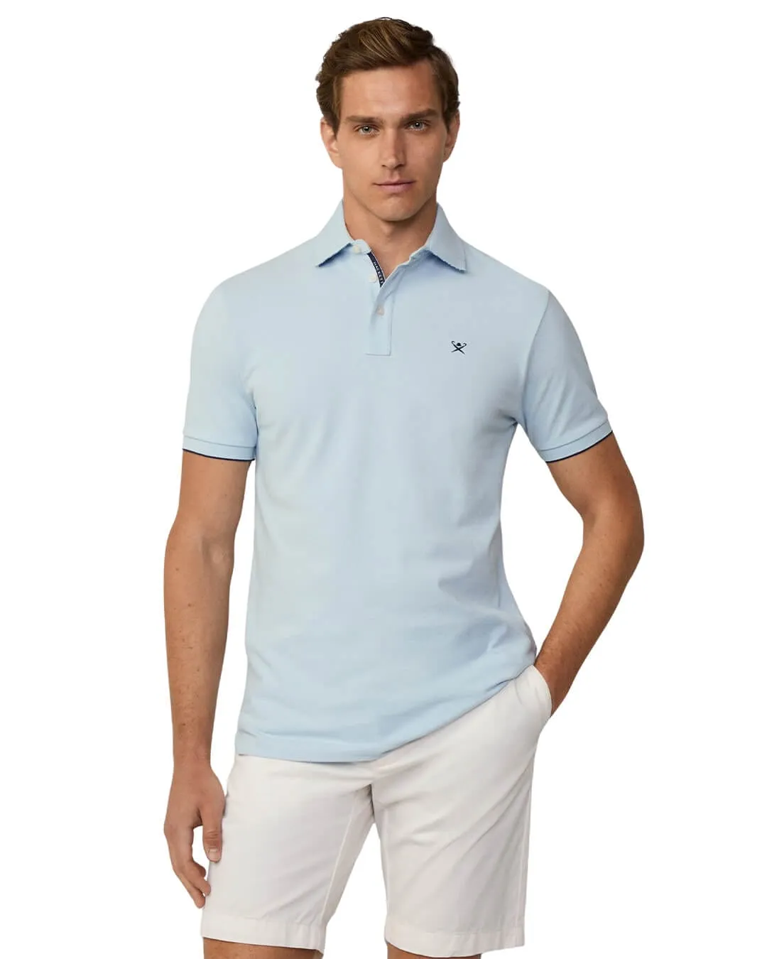 Hackett Ice Blue Swim Trim Arch Polo Shirt