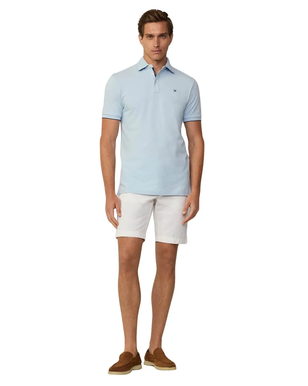 Hackett Ice Blue Swim Trim Arch Polo Shirt