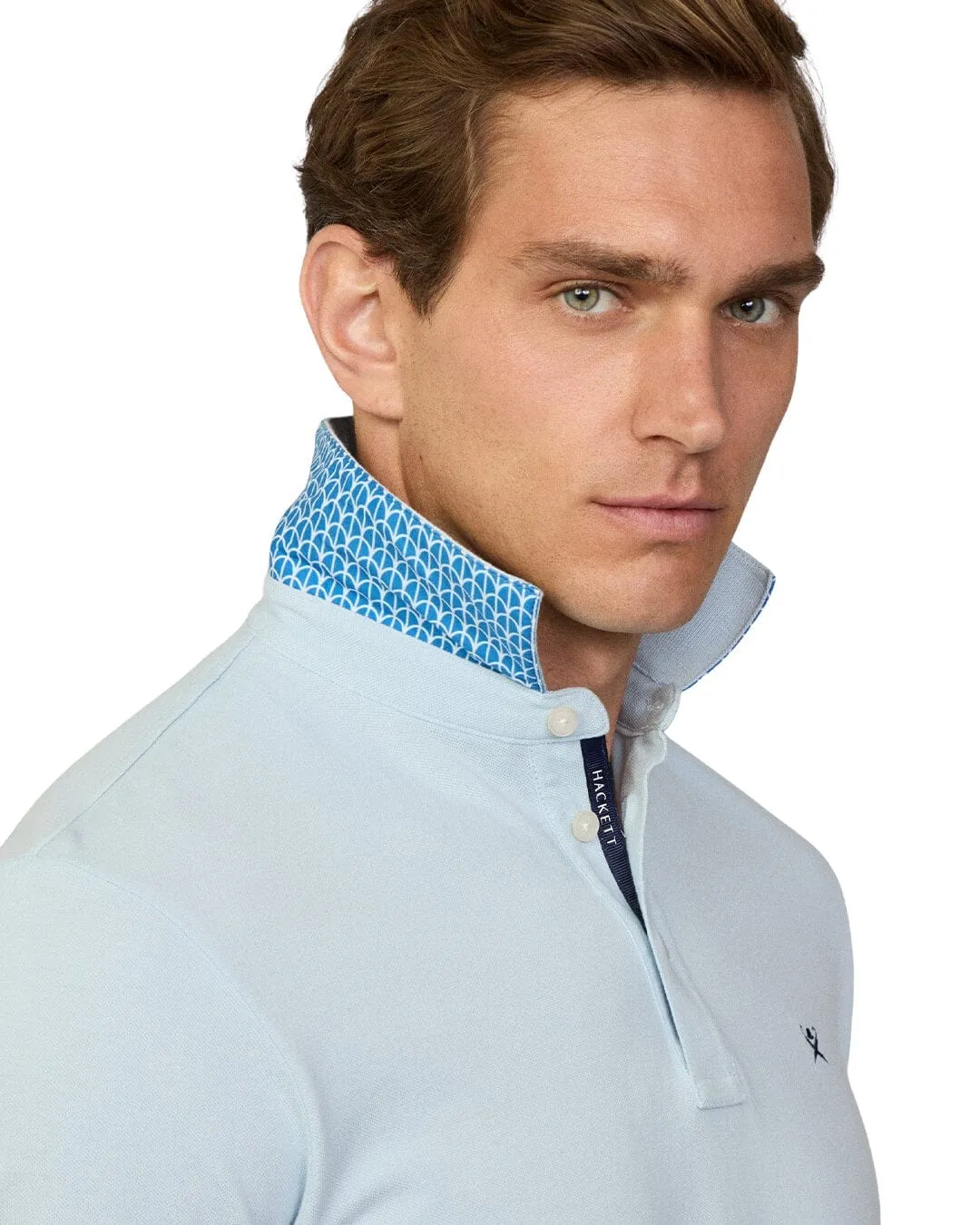 Hackett Ice Blue Swim Trim Arch Polo Shirt