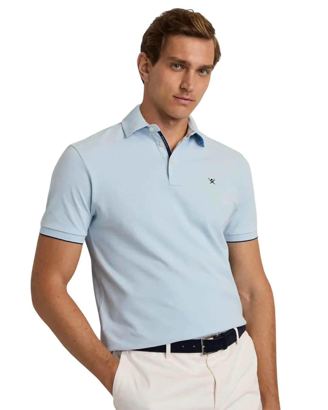 Hackett Ice Blue Swim Trim Arch Polo Shirt