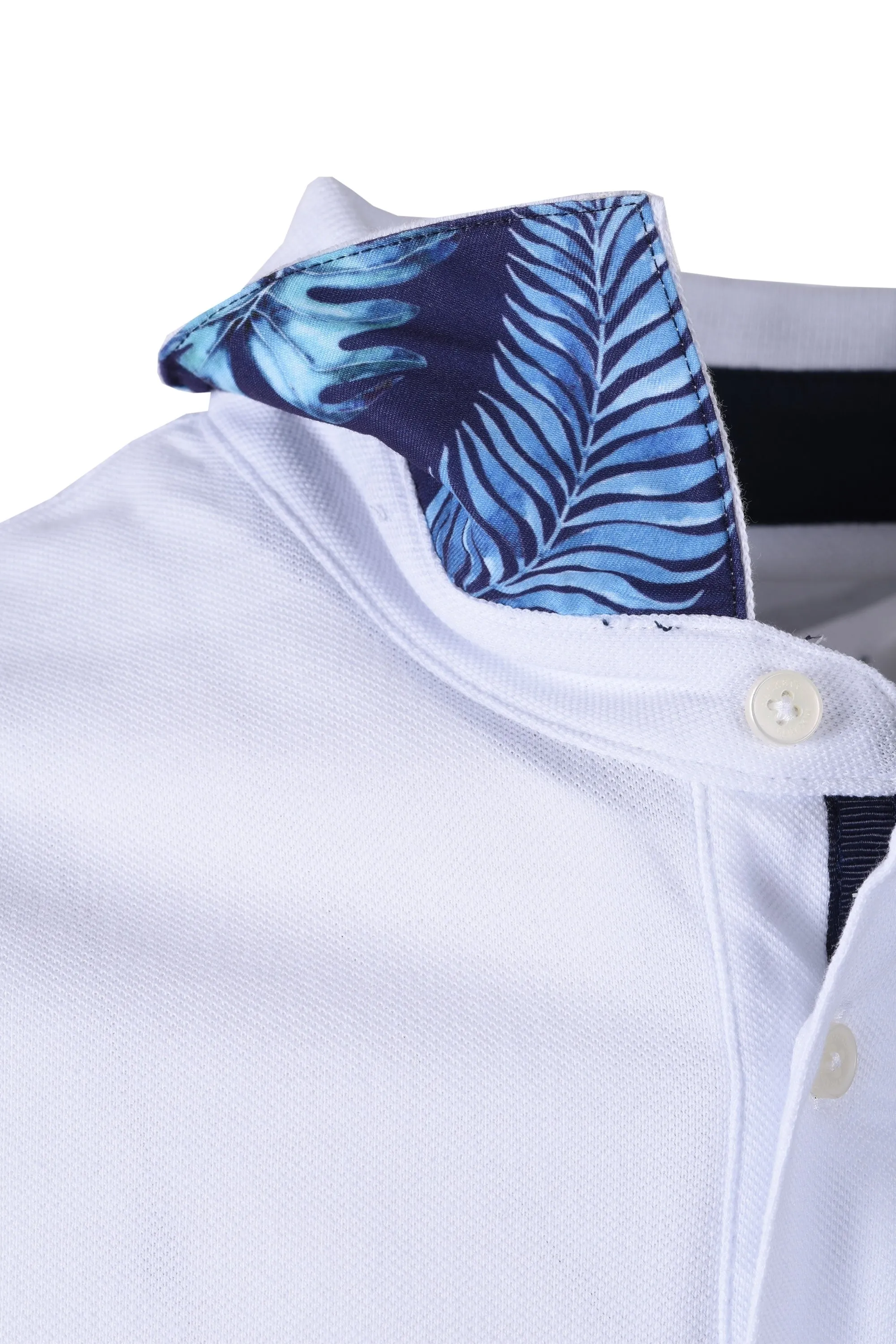 Hackett Swim Trim Palm Polo Shirt White