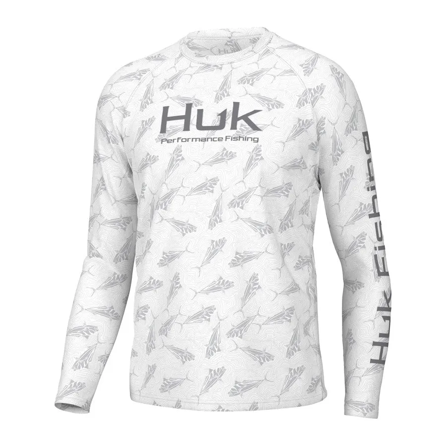 Huk Pursuit Crew Rooster Mens - Wake White