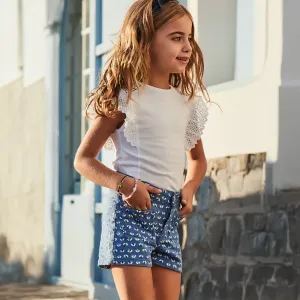 Indigo Patterned Shorts