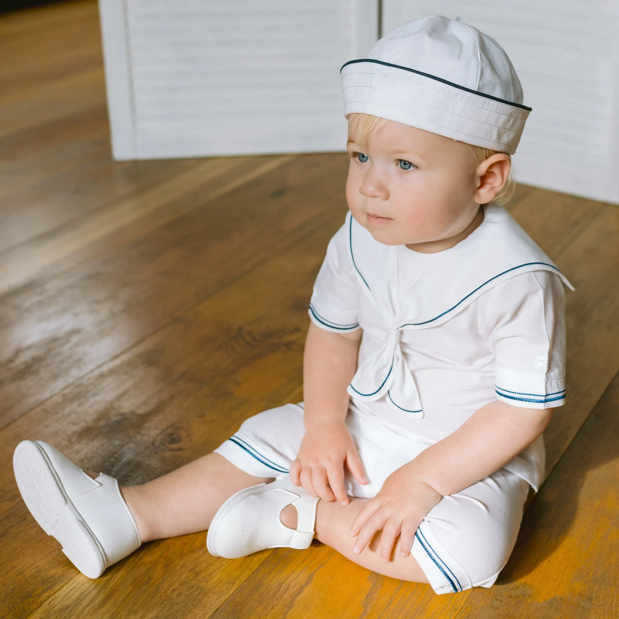 Joseph White Boys Linen Sailor Outfit with Hat