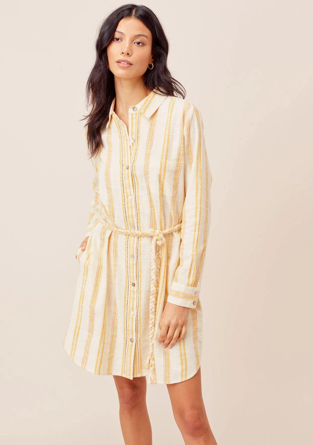 Justine Striped Shirt Dress