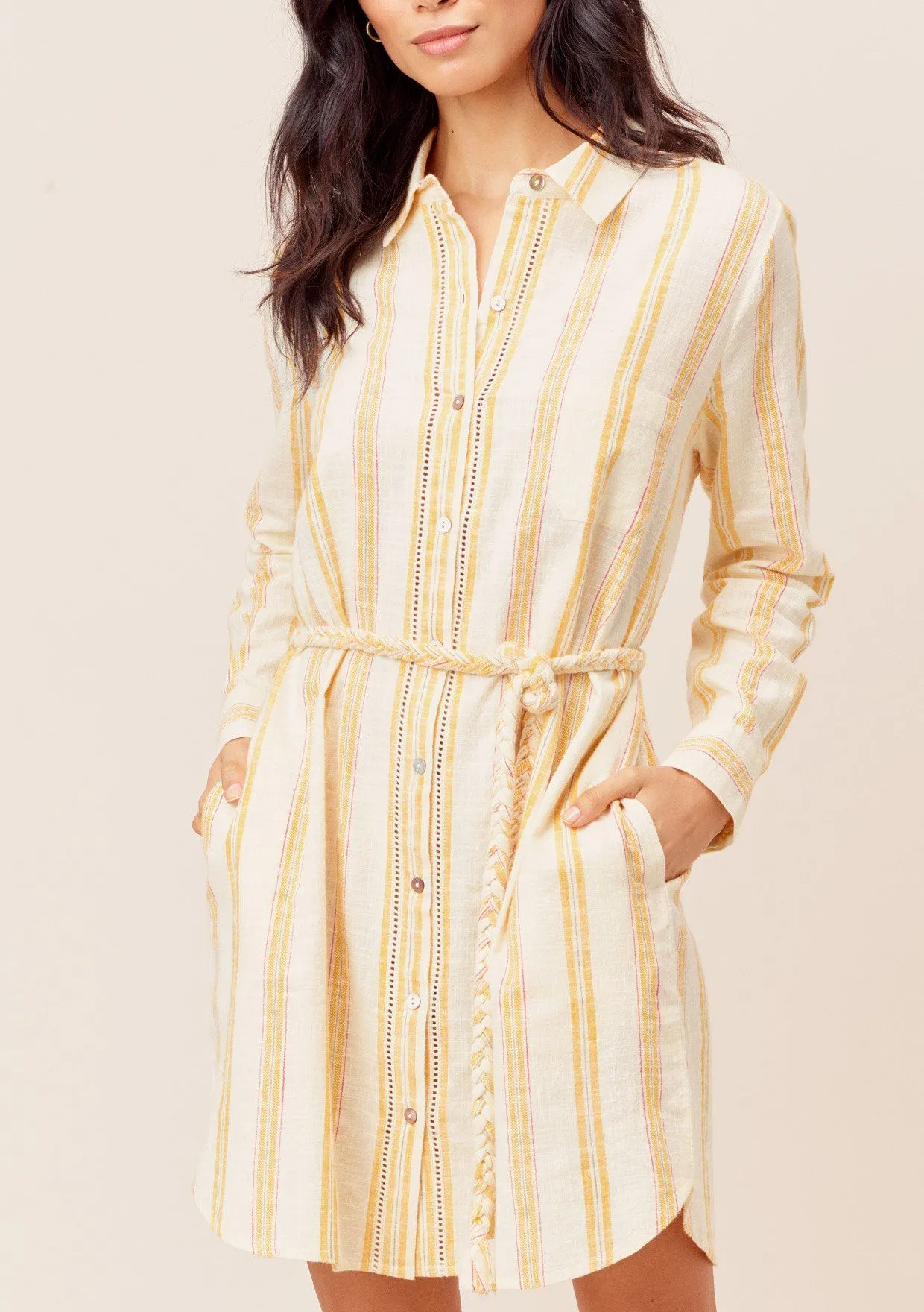 Justine Striped Shirt Dress