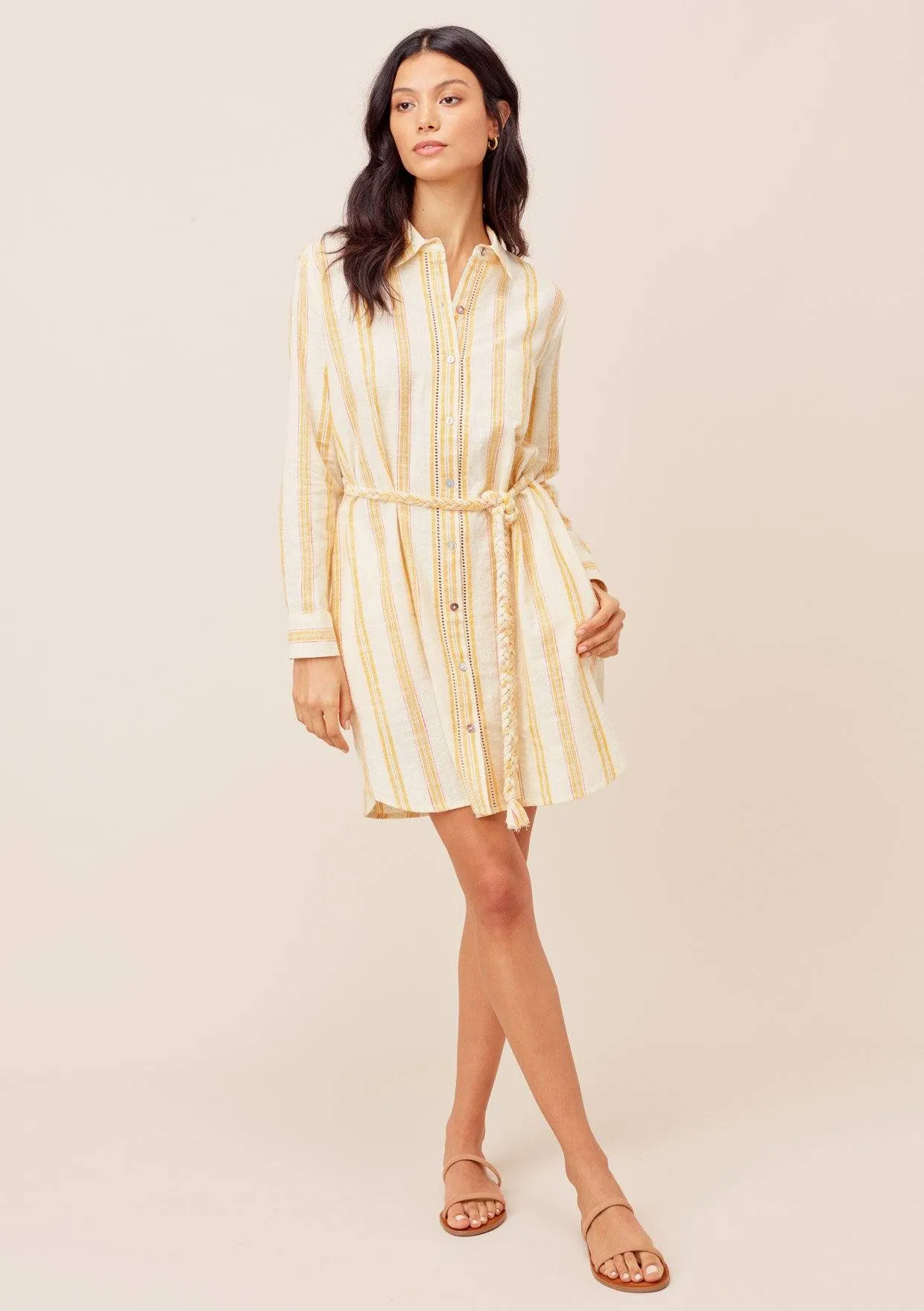 Justine Striped Shirt Dress