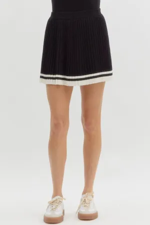 Knit Pleated Skort {Black}