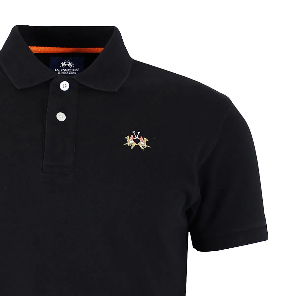 La Martina - Slim Fit Pique Polo Shirt in Black