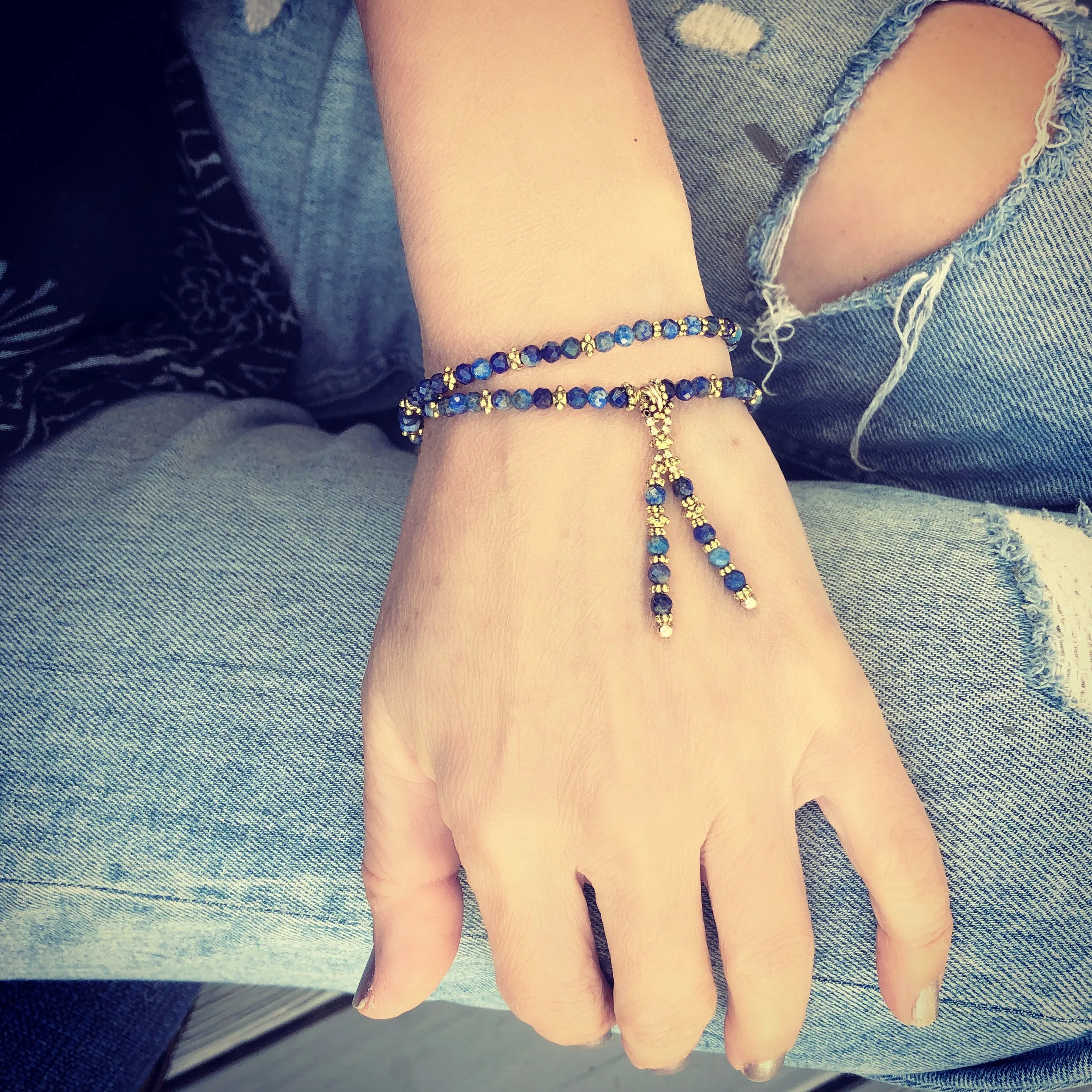 Lapis and Gold Xtra Love Bracelet