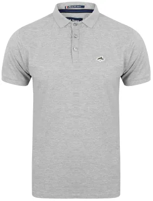 Lax Cotton Pique Polo Shirt In Light Grey Marl - Le Shark