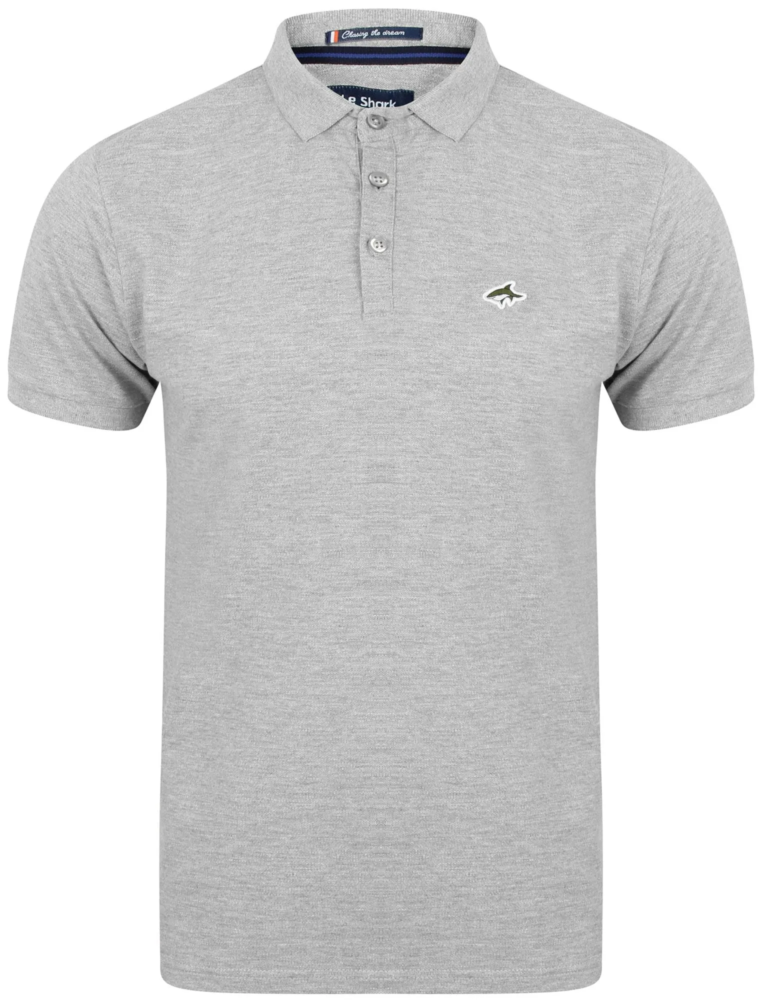 Lax Cotton Pique Polo Shirt In Light Grey Marl - Le Shark