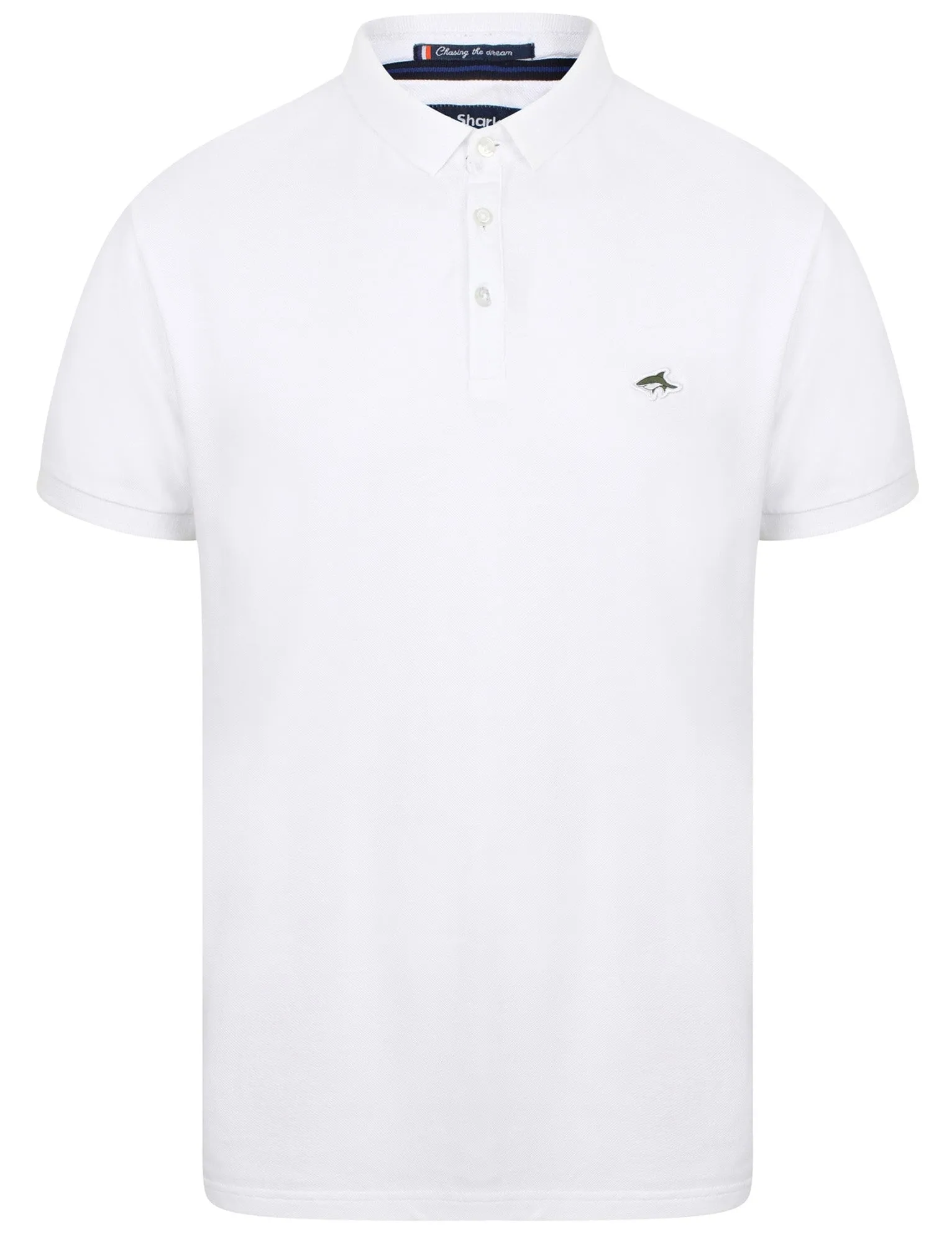 Lax Cotton Pique Polo Shirt In Optic White - Le Shark