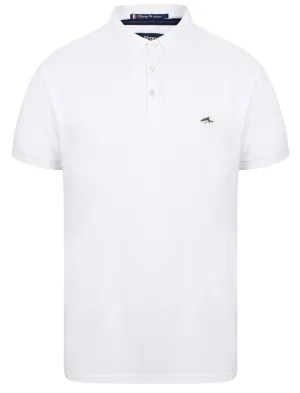 Lax Cotton Pique Polo Shirt In Optic White - Le Shark