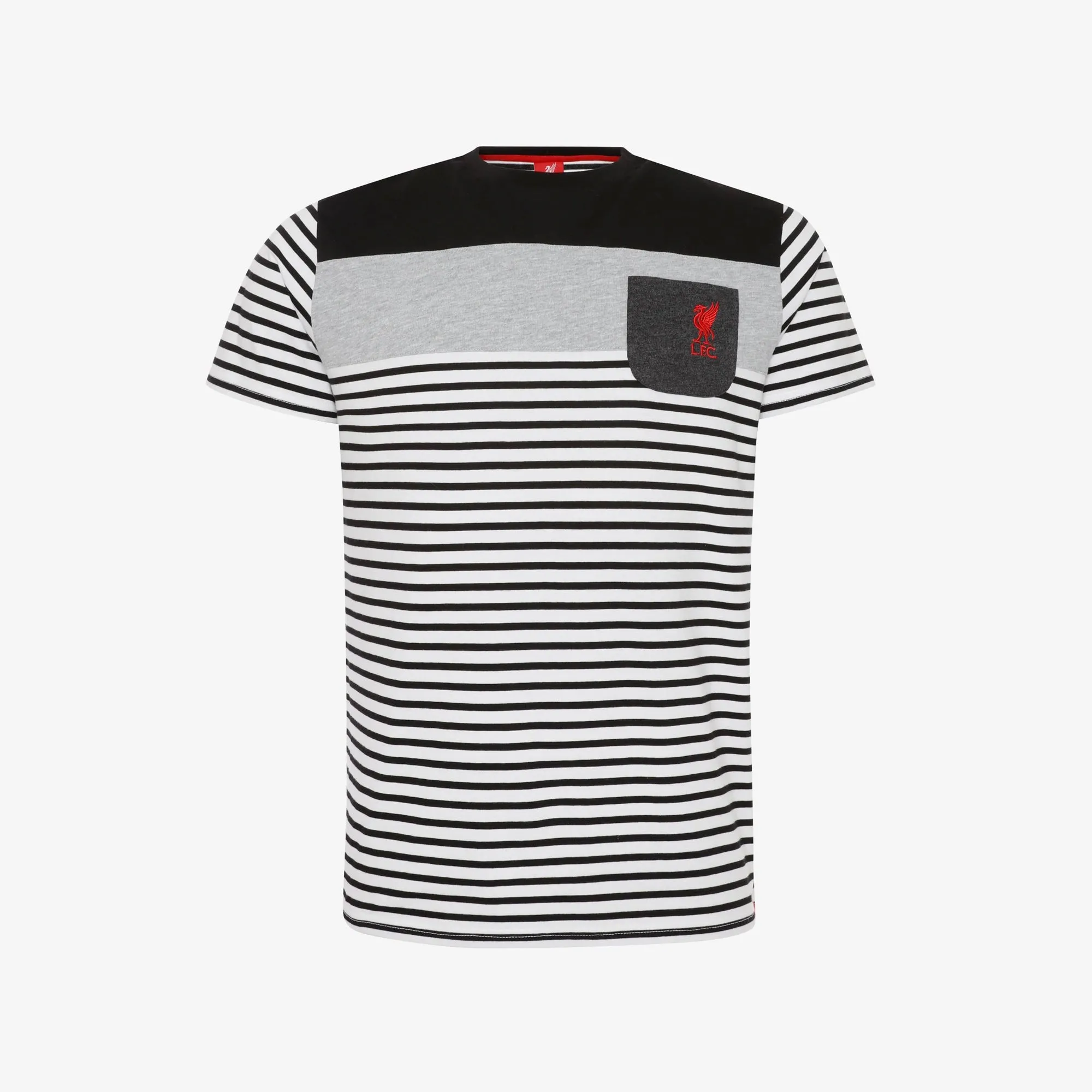 LFC Mens Black/White Striped Pocket Tee