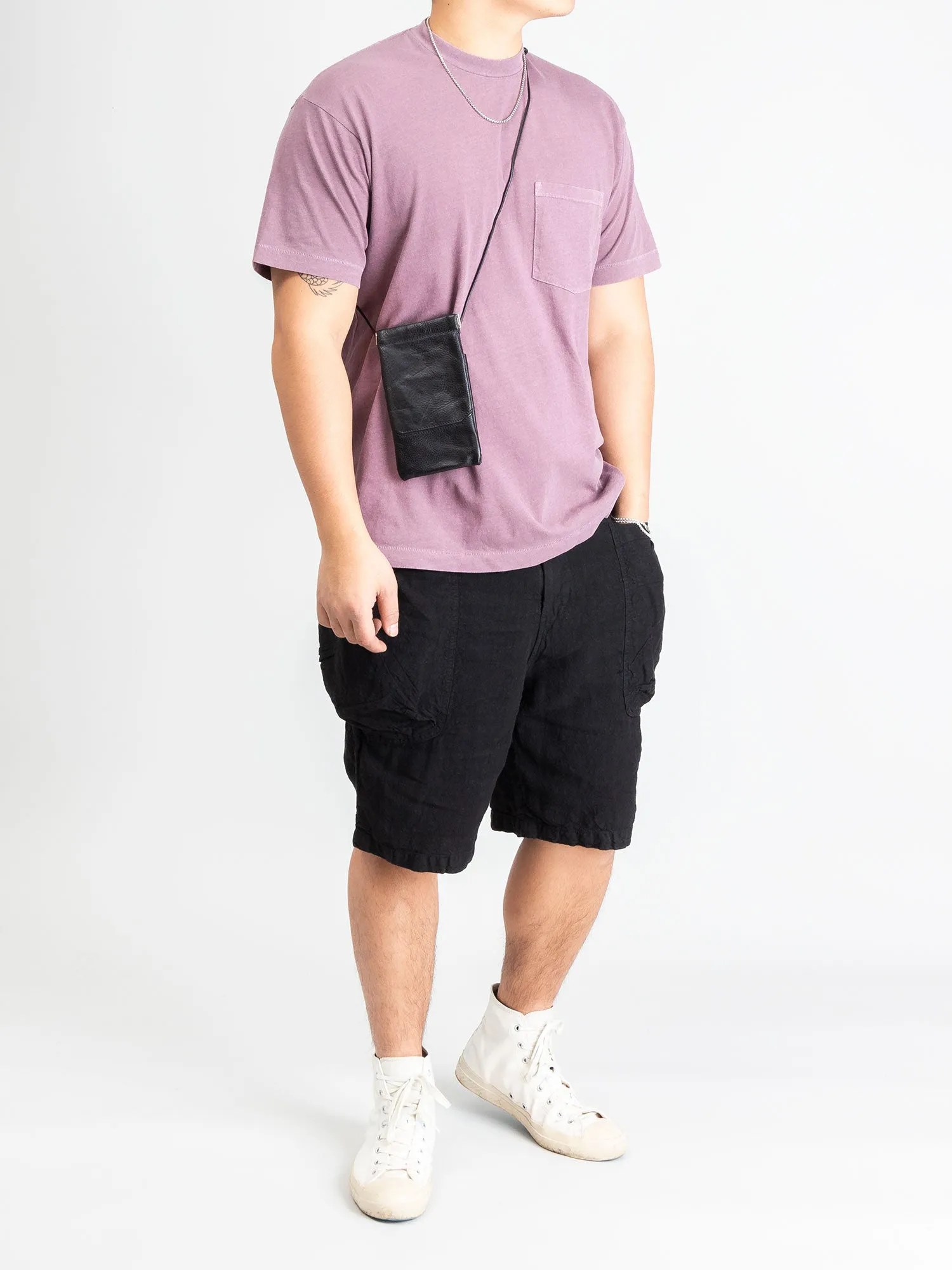 Linen Work Shorts in Black