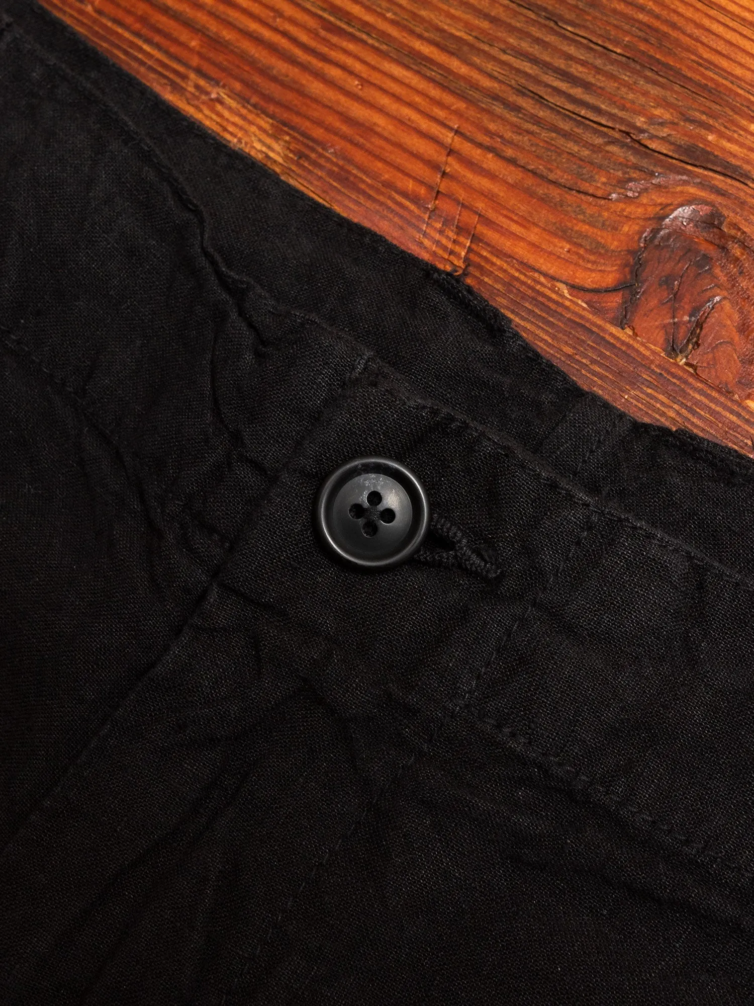 Linen Work Shorts in Black