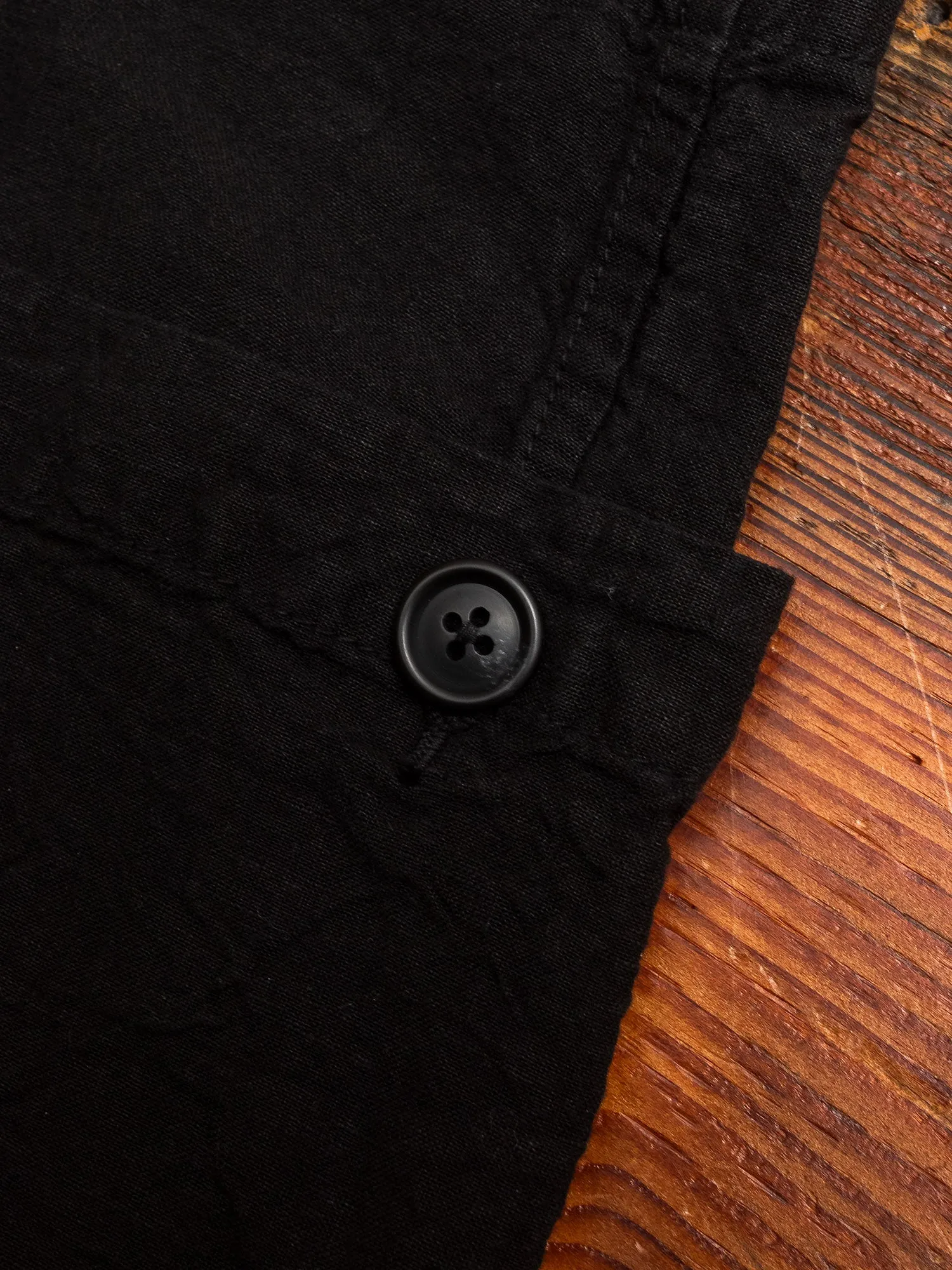 Linen Work Shorts in Black