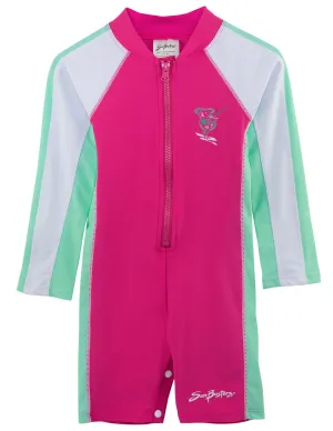Long Sleeve One-Piece Swimsuit - Poppy