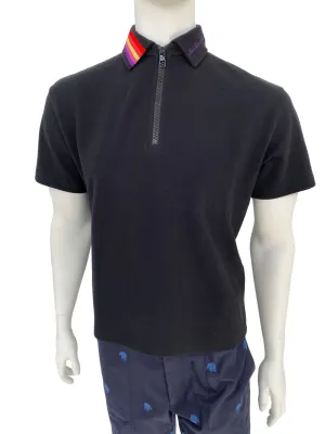 LV Rainbow Collar Half Zip Polo