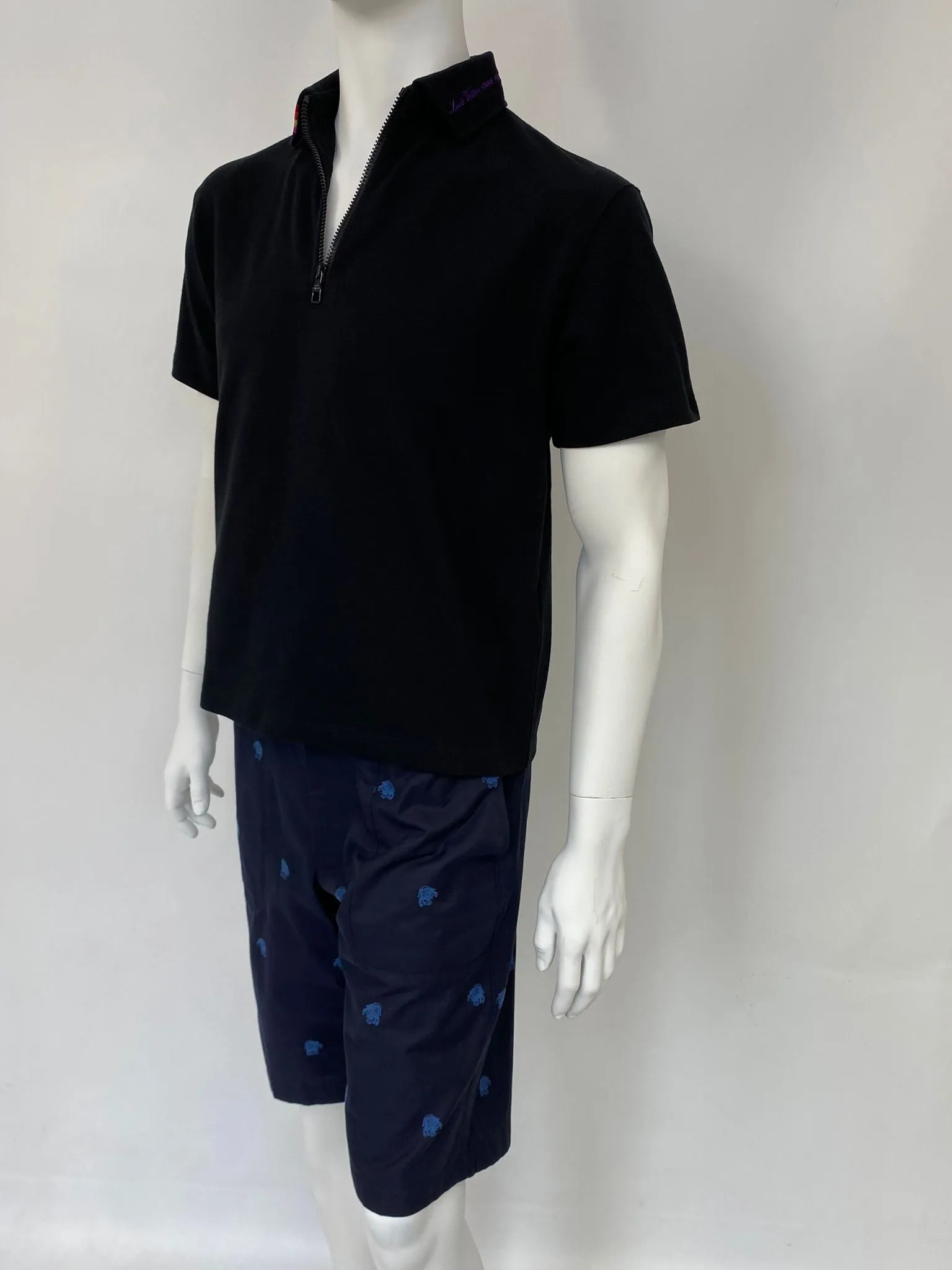 LV Rainbow Collar Half Zip Polo