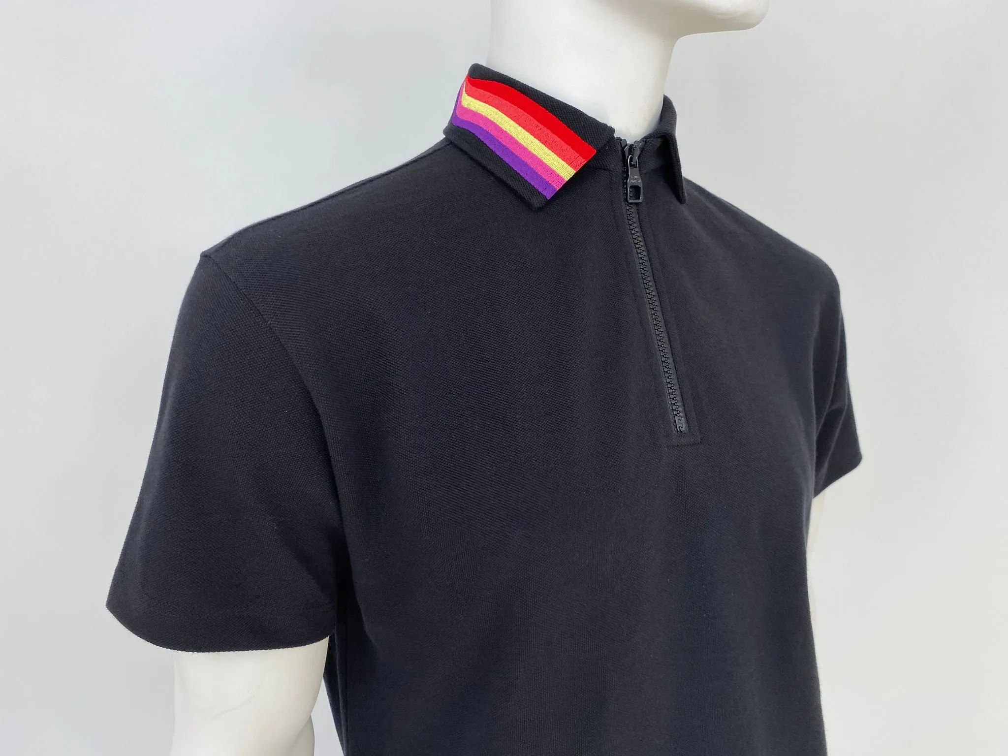 LV Rainbow Collar Half Zip Polo