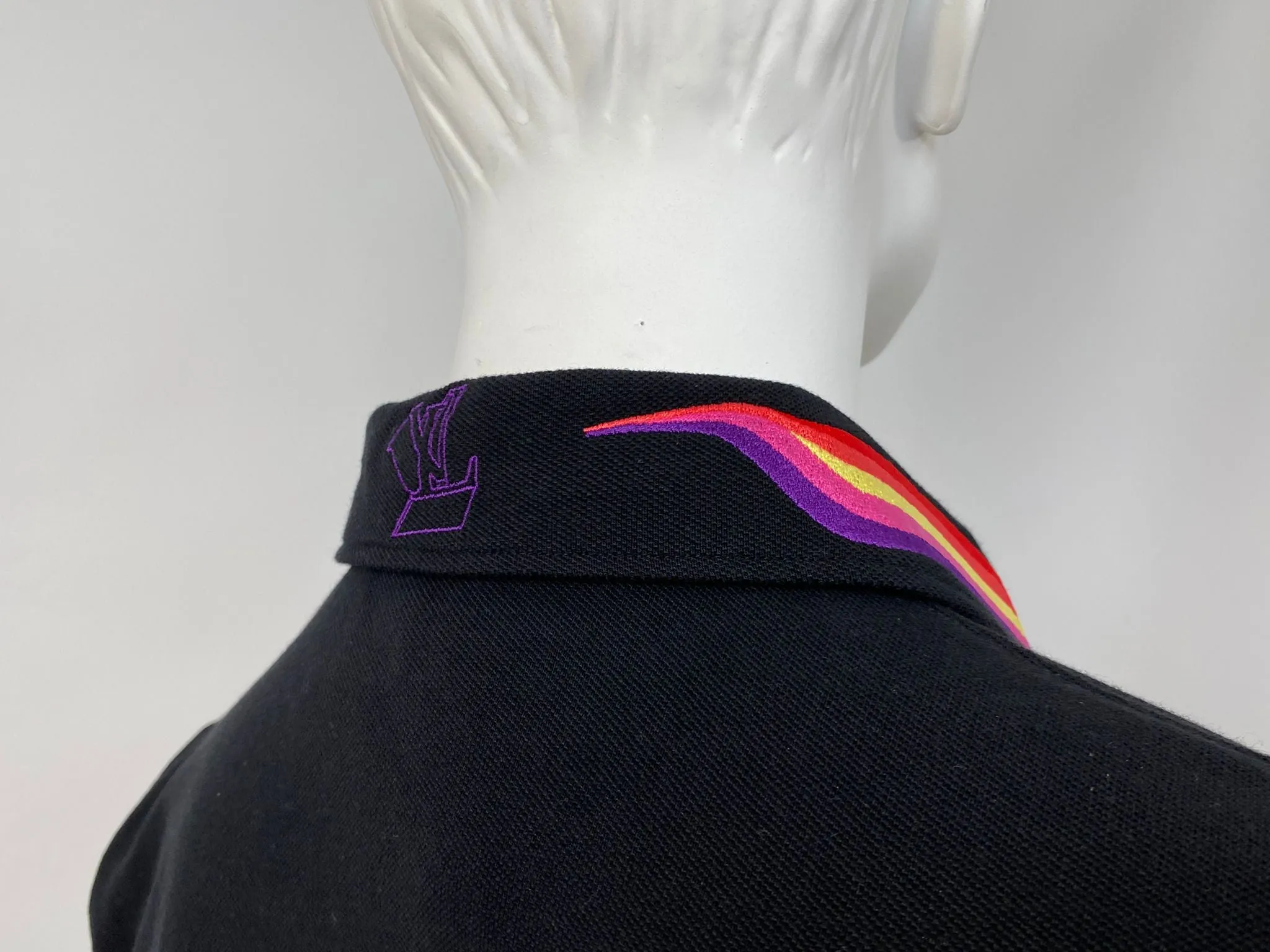 LV Rainbow Collar Half Zip Polo