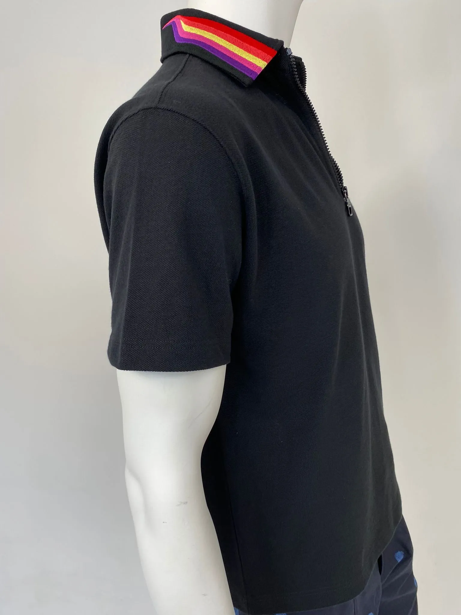 LV Rainbow Collar Half Zip Polo