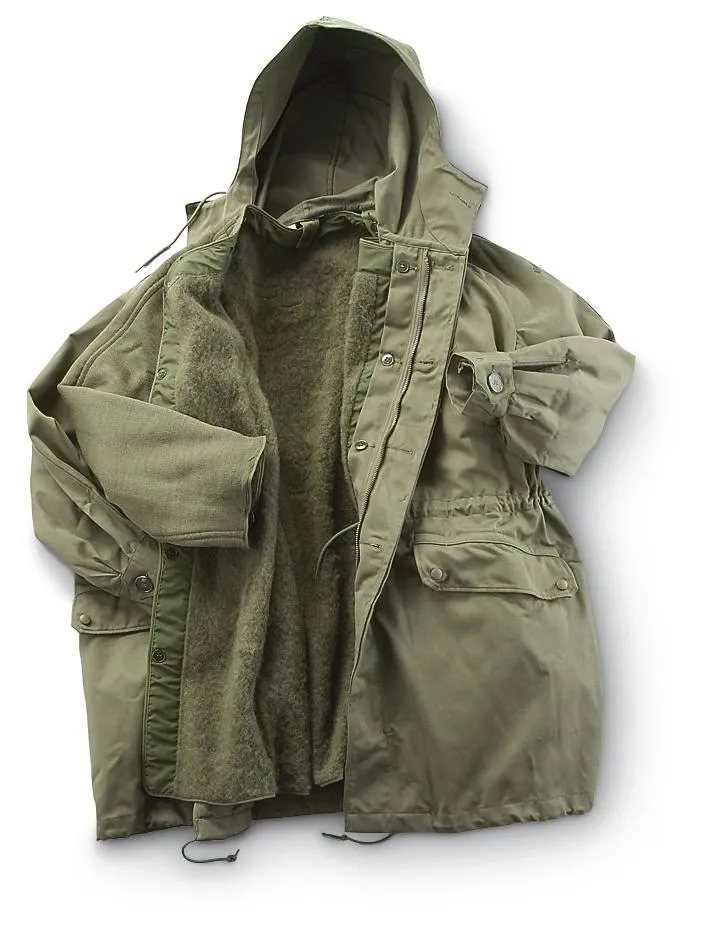 M64 Satin 300 French Armee De Terre Army Green Hooded Parka