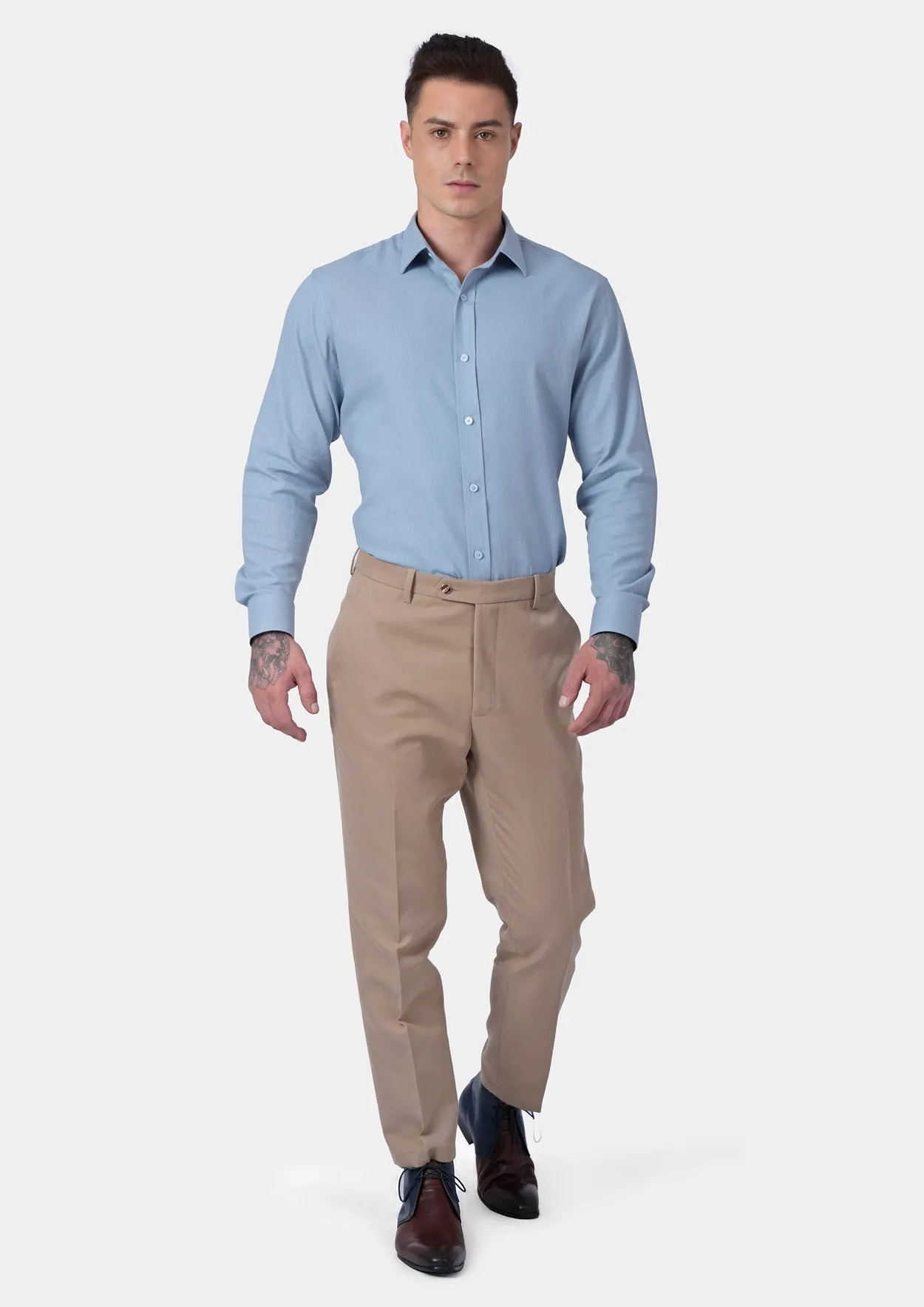 Maya Blue Linen Blend Shirt