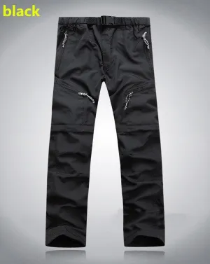 Men Quick Dry Outdoor Pants Removable Hiking&Camping Pants Male Summer Breathable Fishing Climbing Trousers for Trekking Shorts