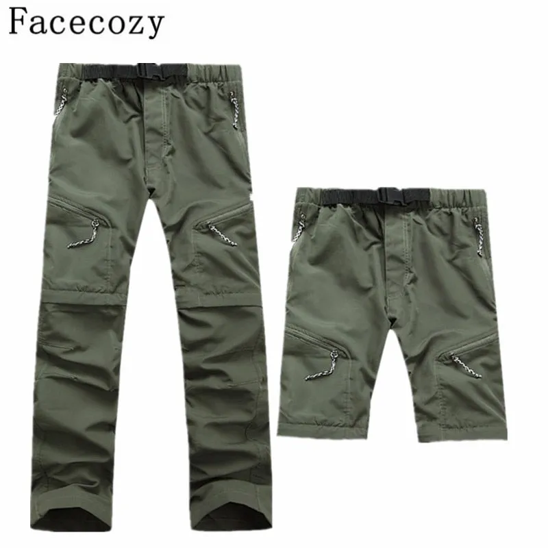 Men Quick Dry Outdoor Pants Removable Hiking&Camping Pants Male Summer Breathable Fishing Climbing Trousers for Trekking Shorts