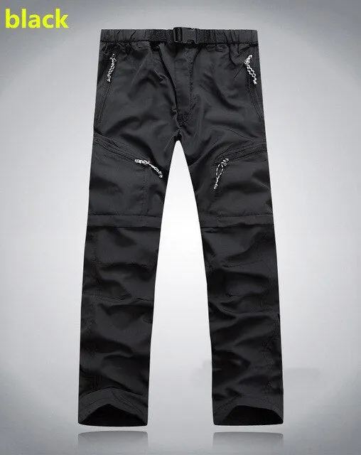Men Quick Dry Outdoor Pants Removable Hiking&Camping Pants Male Summer Breathable Fishing Climbing Trousers for Trekking Shorts