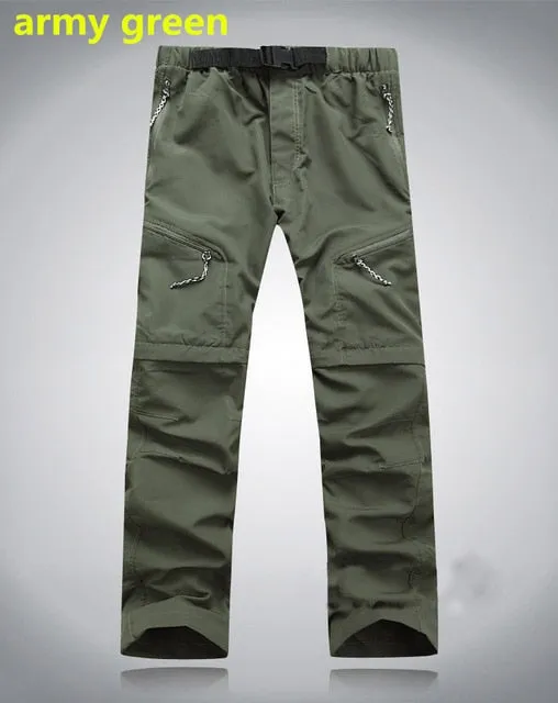Men Quick Dry Outdoor Pants Removable Hiking&Camping Pants Male Summer Breathable Fishing Climbing Trousers for Trekking Shorts