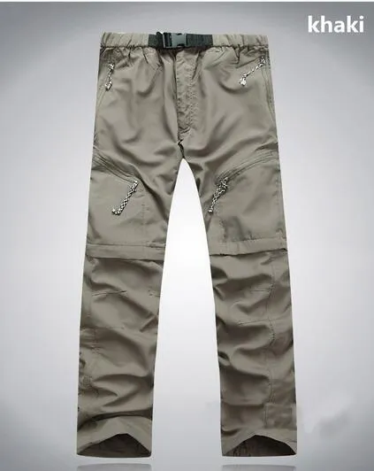 Men Quick Dry Outdoor Pants Removable Hiking&Camping Pants Male Summer Breathable Fishing Climbing Trousers for Trekking Shorts