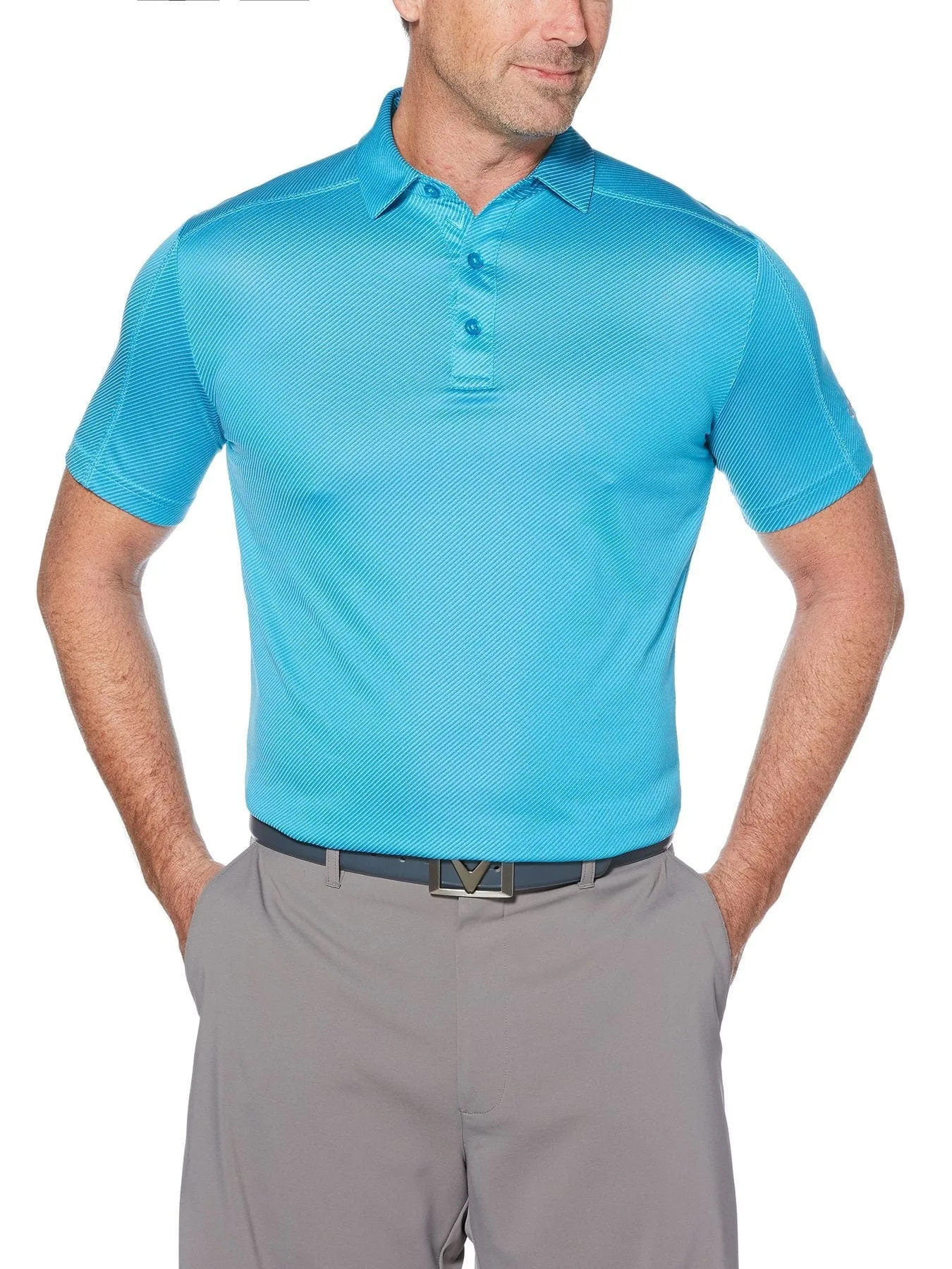 Mens Denim Jacquard Polo