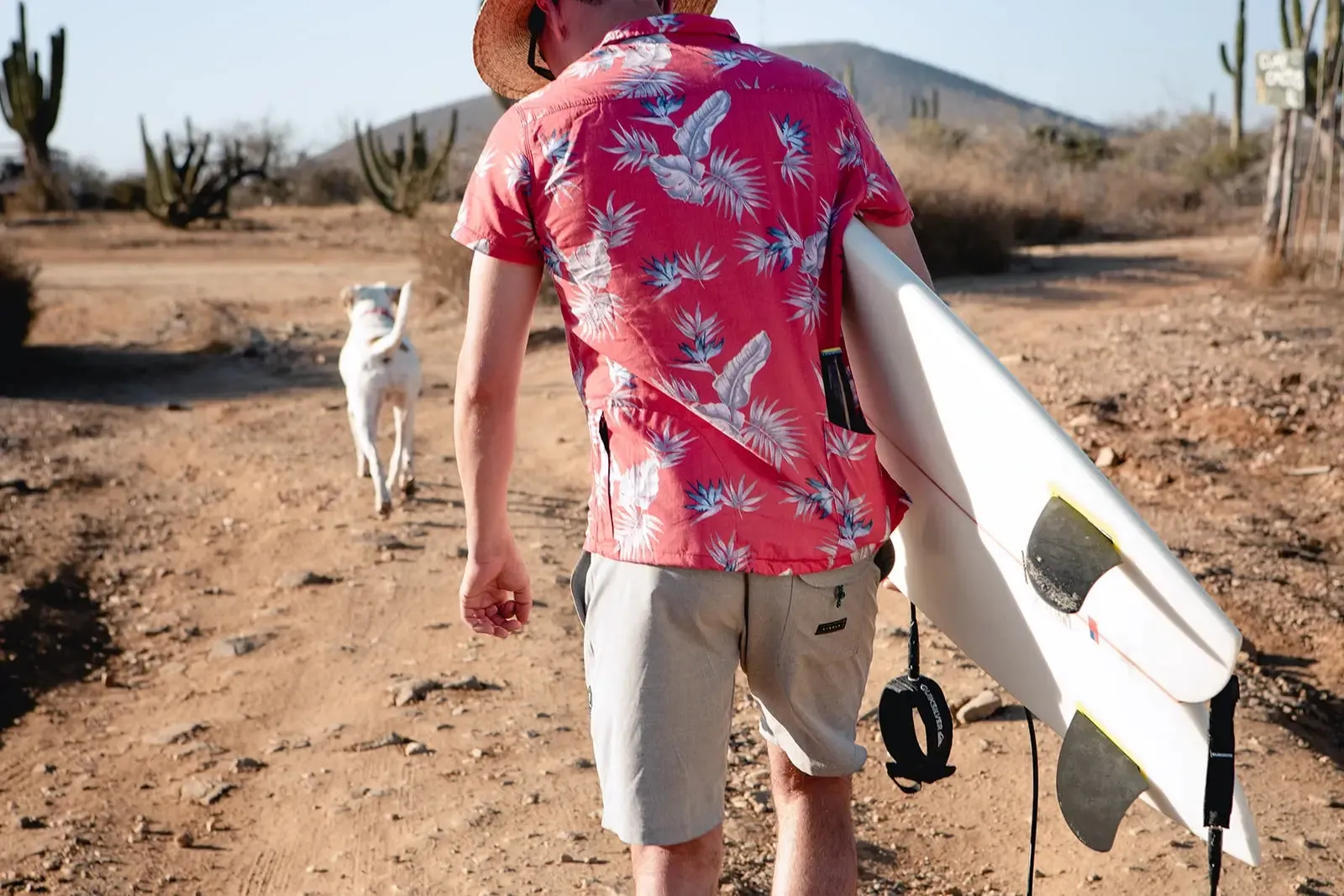 Men’s High Water Shirt - Bird of Paradise, Sunset Red