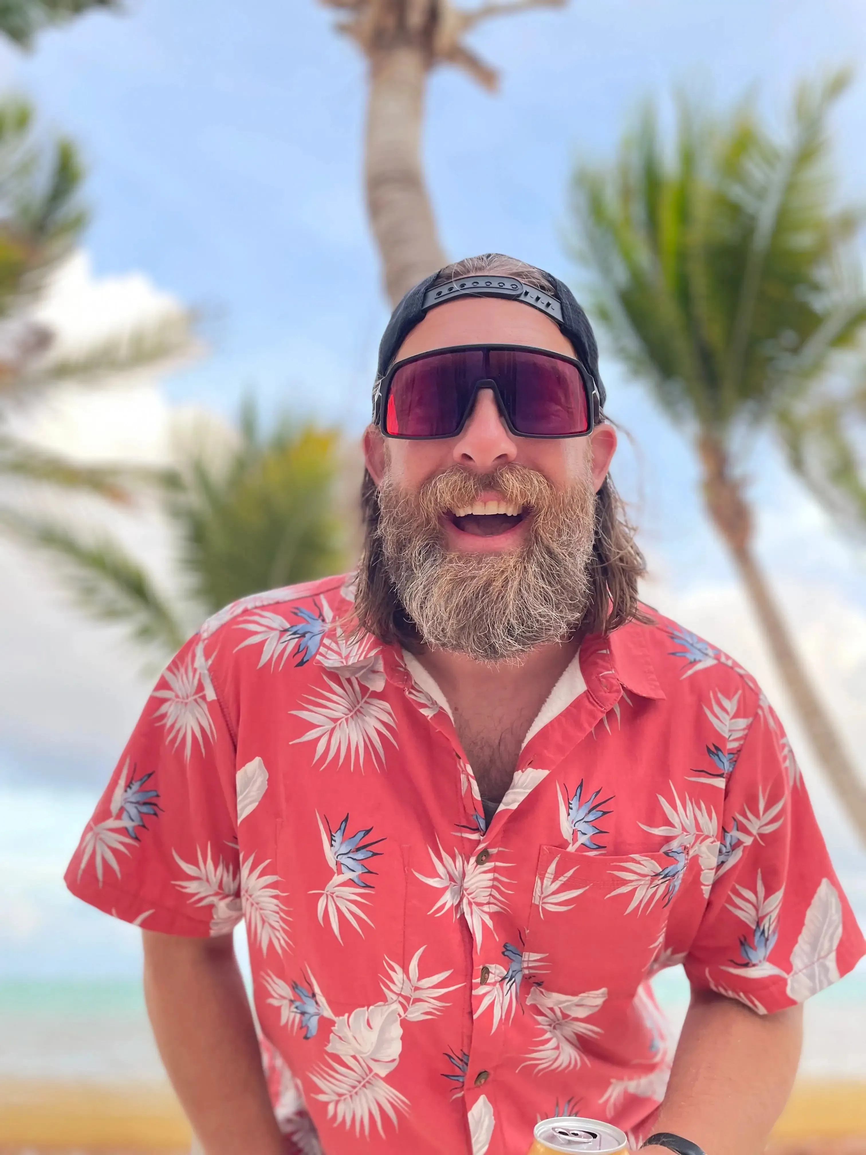 Men’s High Water Shirt - Bird of Paradise, Sunset Red