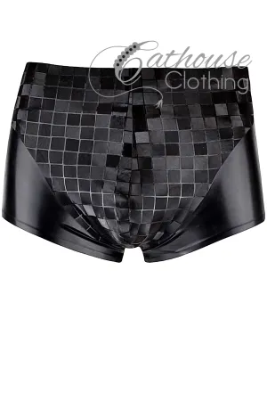 Men's latex Squares pouch shorts