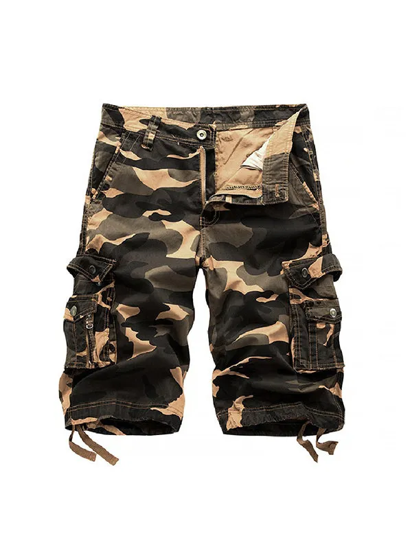 Men's Loose Multi-Color Casual Beach Cargo Shorts